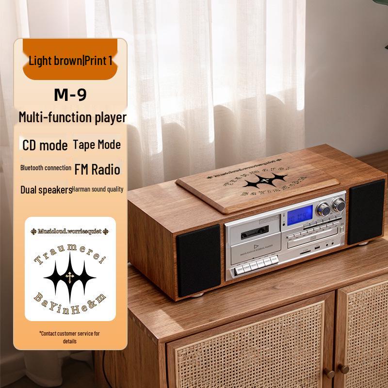 Bluetooth Retro Cassette CD Player with Harman-Quality Sound and High-Power Speaker