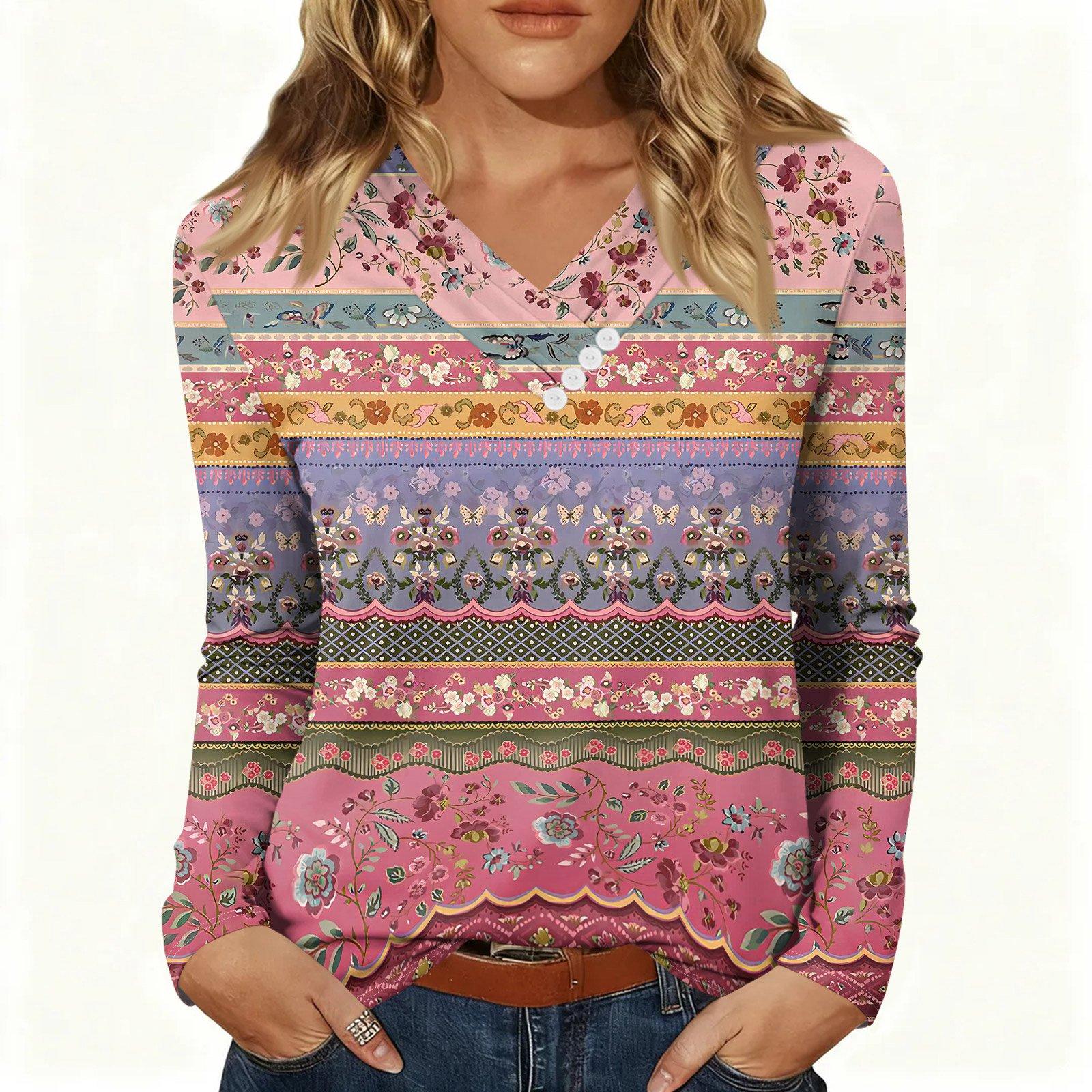 Womens Sweaters V-neck Long Sleeve Shirts Fall Outfits  Fashion Winter Clothing Side Slit L