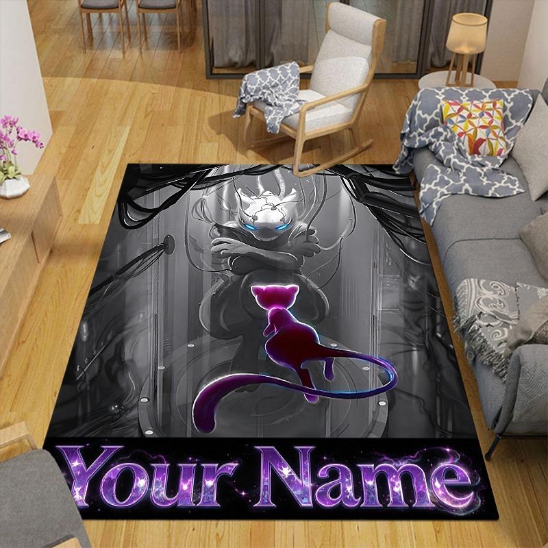 Custom 1Pc Dark Fantasy Custom Silhouette Flannel Personalized Rug Non Slip Floor Mat Soft Carpet for Living Bedroom Office Home Decor Gift