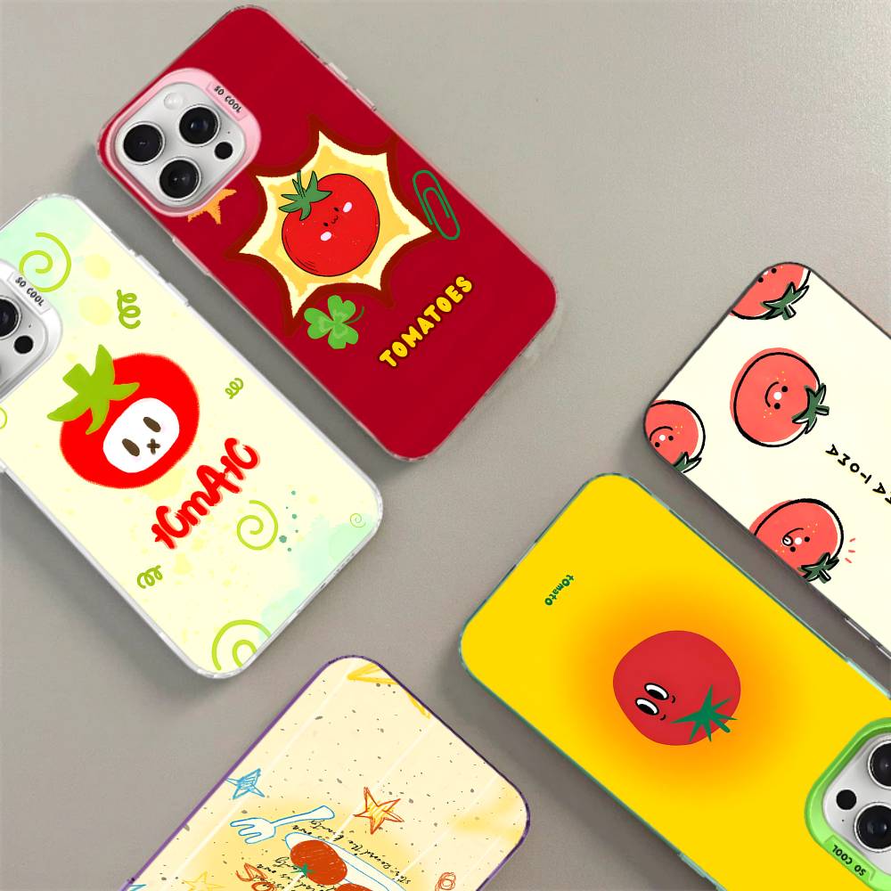 Tomatoes Expression Phone Case For IPhone 17 16 15 14 13 12 11 Pro MAX Plus Color Matte Back Cover