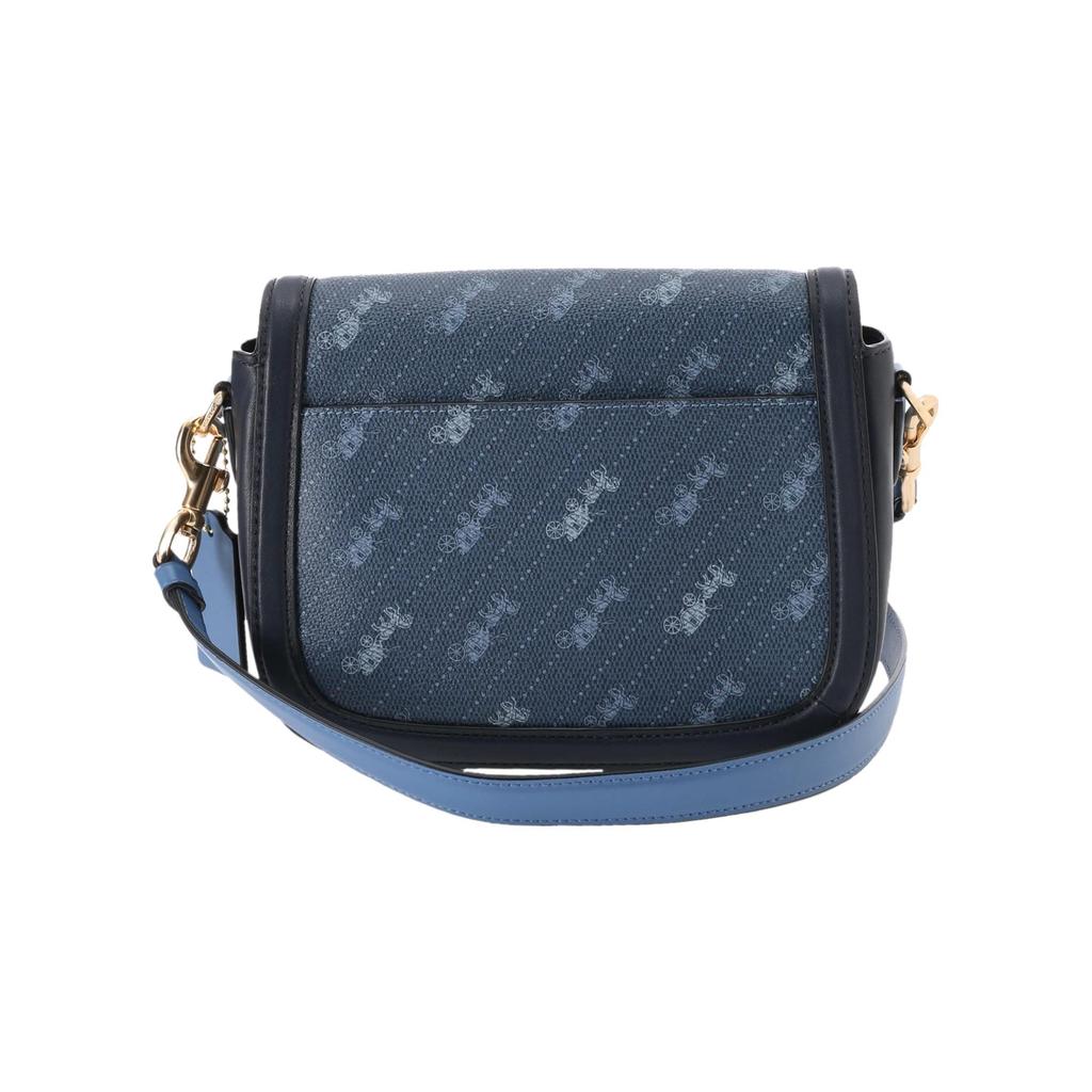 Coach Horse And Carriage Saddle 21 Printed Leather Saddle Bag Women Shoulder Bag Blue C4059-IMDEN