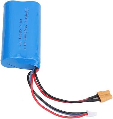 7.4V 2000mAh 2S LiPo Batteri med XT30-plugg | Kompatibel med HUINA 580, 550, 583, 582, 1580, 1583 | Høy kapasitet og sikker tilkobling | 67x37x18mm