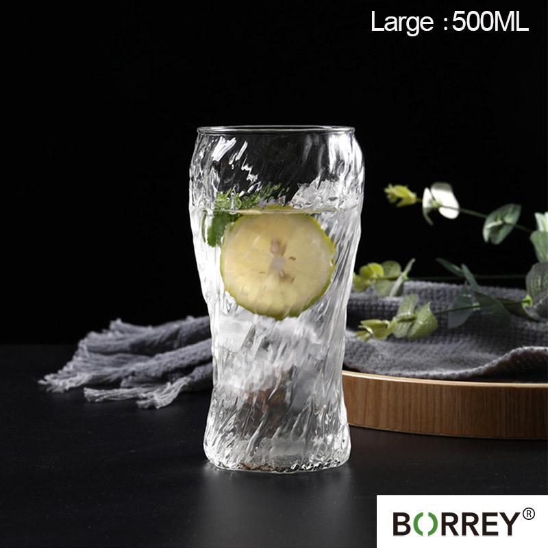 BORREY 500ML Hammer Pattern Glass Coffee Tea Cup Cold Drink Mug Milk Beer Fruit Juice And Wine Glasses Whiskey Vodka Tumbler Cup