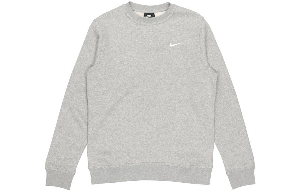 Nike Club Fleece Lined Embroidered Small Logo Classic Sneakers Sweatshirt Winter Men's Gray 916609-063
