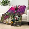 Funny Cartoon I-Invader Zim Blanket Blanket for Couch Sofa Travel Home Hiking Picni Bed Beding Flannel Blanket birthday gift