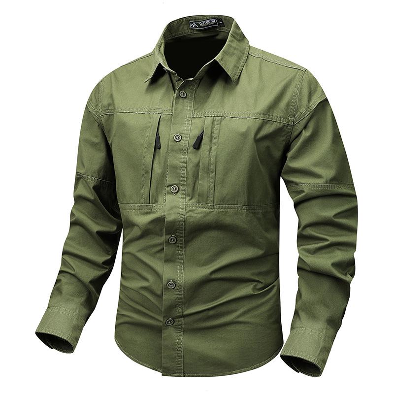 Men's 26 Styles Long-Sleeve Military Cotton Workwear Shirt