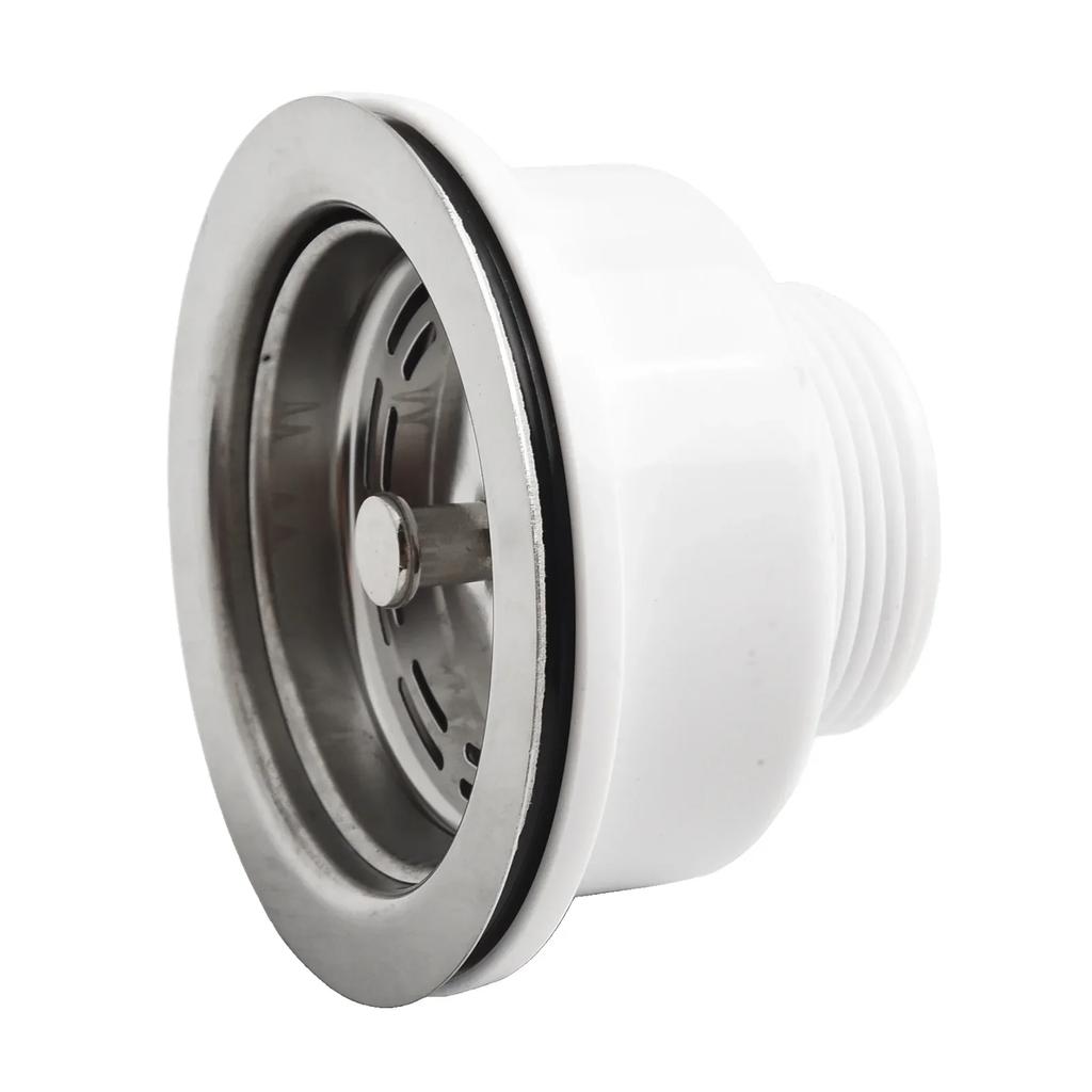 Waste Kit Sink Strainer High Quality PP Sink Stainless Steel Drain Diameter 90mm Silver Quality Is Guaranteed Practical