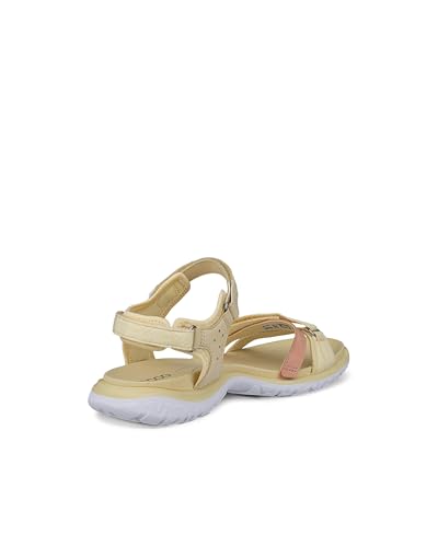 ECCO Off-Road Genuine Leather Women's Outdoor Sandals 85330361248, Straw/Bright White/Dusty Peach/Straw, Size 23.5 Cm, 3E