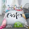 Soft Easter Eggs Print Duvet Cover Happy Easter Cartoon Rabbit Toddler Bedding Sets Twin King Queen Size Microfiber Quilt Cover