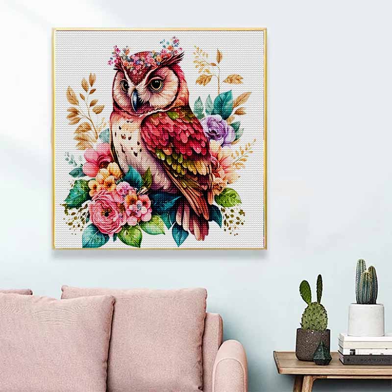 New Arrival 5D DIY Full Circle Diamond Painting "Painted Owl" Embroidery Cross Stitch Home Decor Gift
