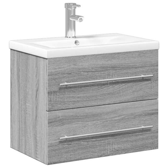VidaXL Armoire Lavabo de Salle de Bain avec Bassin Intégré, Meuble sous Évier, Placard de Rangement, Organisateur de 3278774