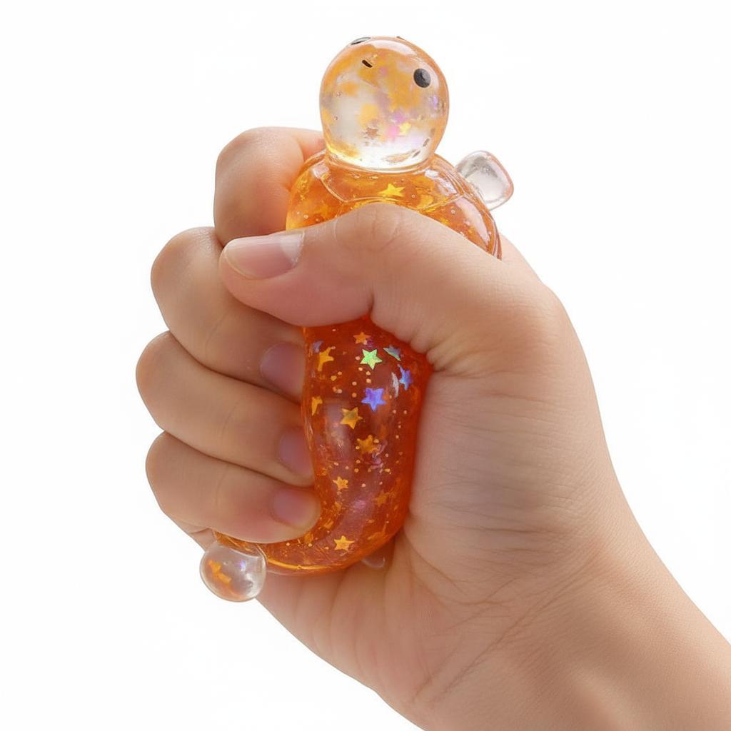 Bai Fen Bai Toys Squishy Turtle Fidget Toy Glitter Turtle Squeeze Toy Small Cute Animal Anti Stress Fidget Splat Decompressions Vent Squeeze Toy
