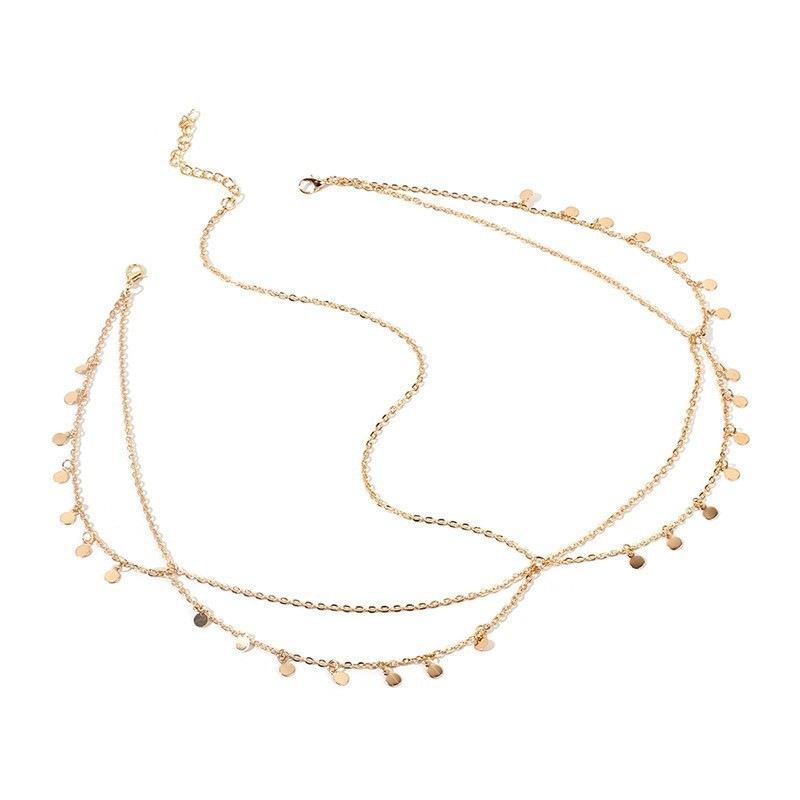 Bohemian mehrschichtige Pailletten-Kopfkette: Eleganter, Trendiger Europäischer & Amerikanischer Stil Schmuck