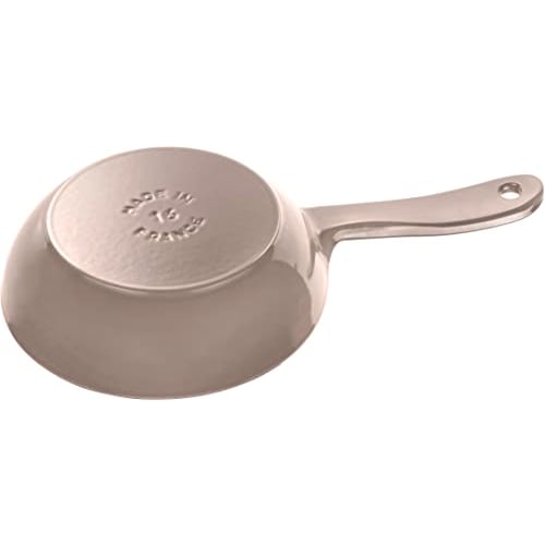 Staub "Skillet Linen 16cm" Frying Pan, Enamel, Cast Iron, Induction Compatible [Serial Number Included, Official Japanese Product] Skillet Linen Brass