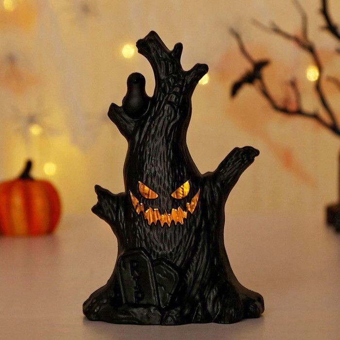 Bougie chauffe-plat décorative LED - AIMOONSA - Pack 3 (Citrouille, Araignée, Arbre fantôme) - Blanc chaud - ABS - À piles
