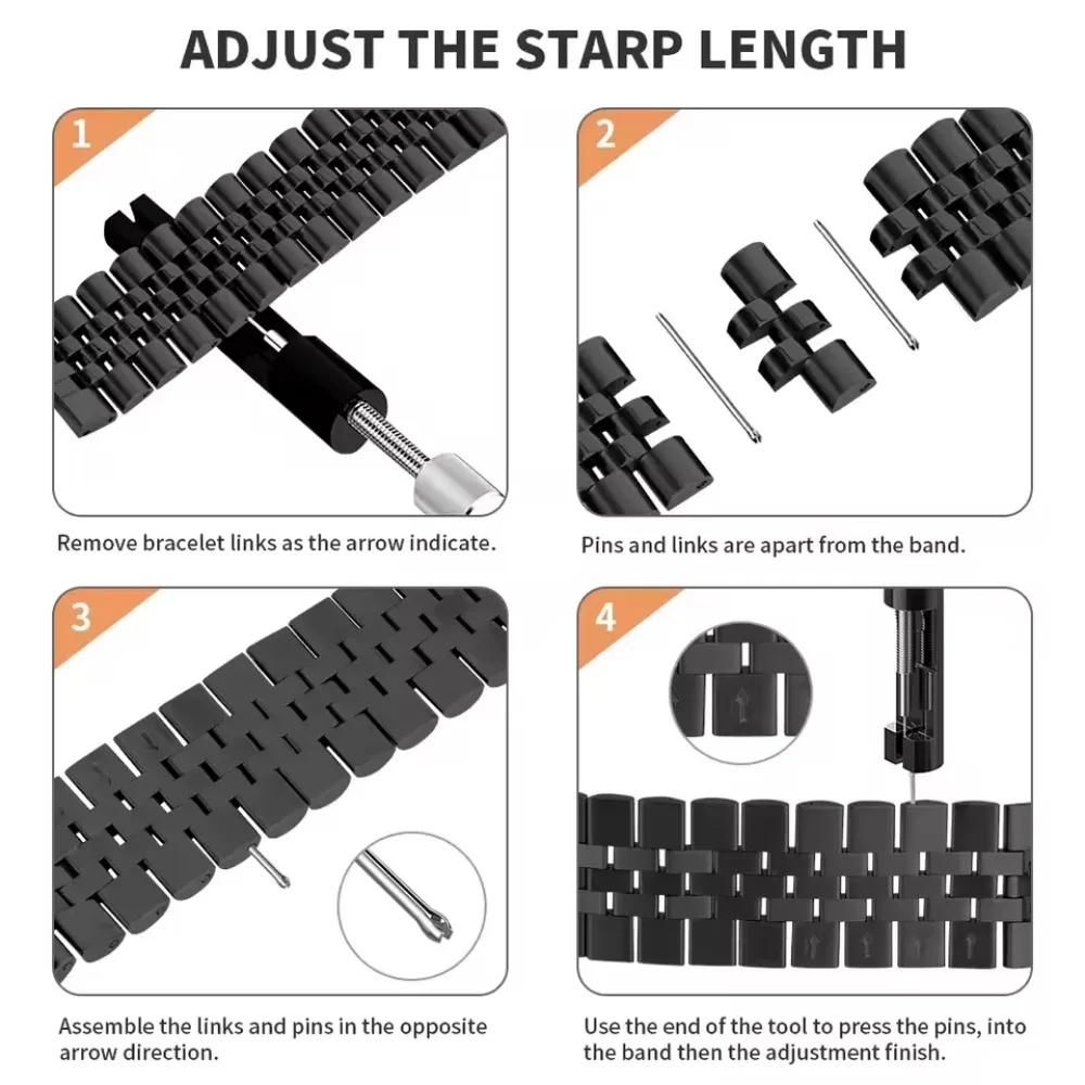 Metal Strap For Apple Watch Ultra 3/2 49mm 11/10 42/46mm 9 8 7 45/41mm Stainless Steel Bracelet Wristband iwatch 6 5 SE3 44/40mm