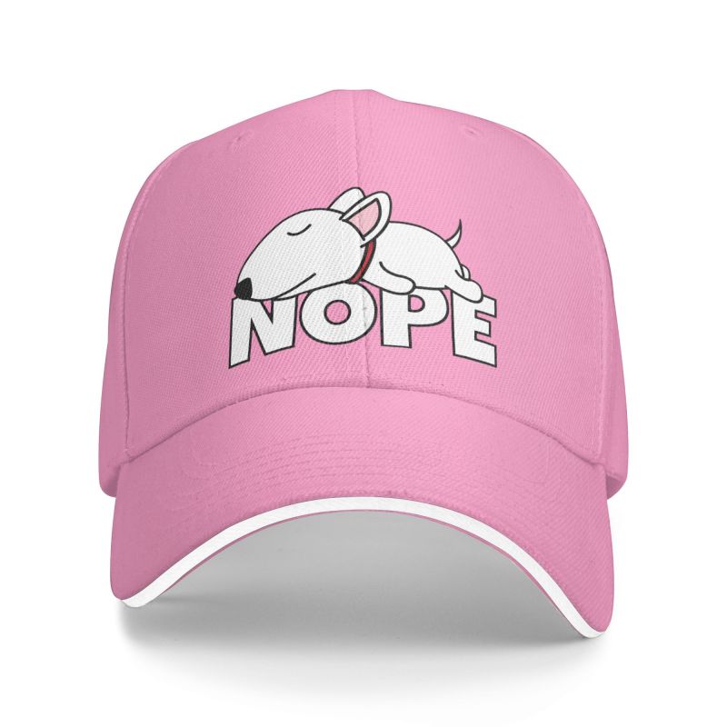 Klasický Nope Bull Terrier Pes Baseball Cap Women Unisex Prodyšný Táta Klobouk Výkon