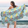 Kawaii-Style Smiling Tropical Fruit Beach Towel Large Thin Sand Free Quick Dry Towels Travel Swim Pool Yoga Gym Camping Adults