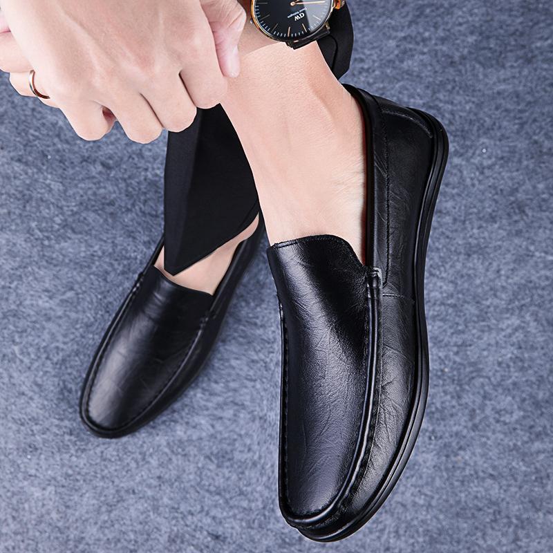 Fashion Elegantes Genuine Leather Loafers Classic Male Casual Shoes Comfy All-match Slip On Boat Shoes High Quality Men's Business Shoes