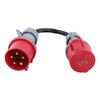 5-Pin Rot 32A Stecker auf 16A Buchse CEE-Adapter Gen E-Auto Ladekabel Verlängerungskabel Stecker 400V Steckdose