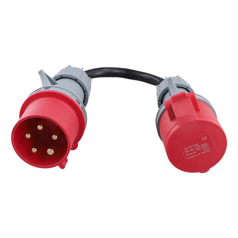 5-Pin Rot 32A Stecker auf 16A Buchse CEE-Adapter Gen E-Auto Ladekabel Verlängerungskabel Stecker 400V Steckdose