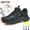 Hochwertige Arbeitssicherheitsschuhe Drehbarer Knopf Arbeitssneaker Stahlkappenschuhe Anti-Quetsch Anti-Durchstich Arbeitsstiefel Unzerstörbar