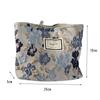 Relief Flowers Make Up Bag Large Capacity Simple Women Clutch Bag Portable Multi-function Fashion Casual for Weekend Vacation
