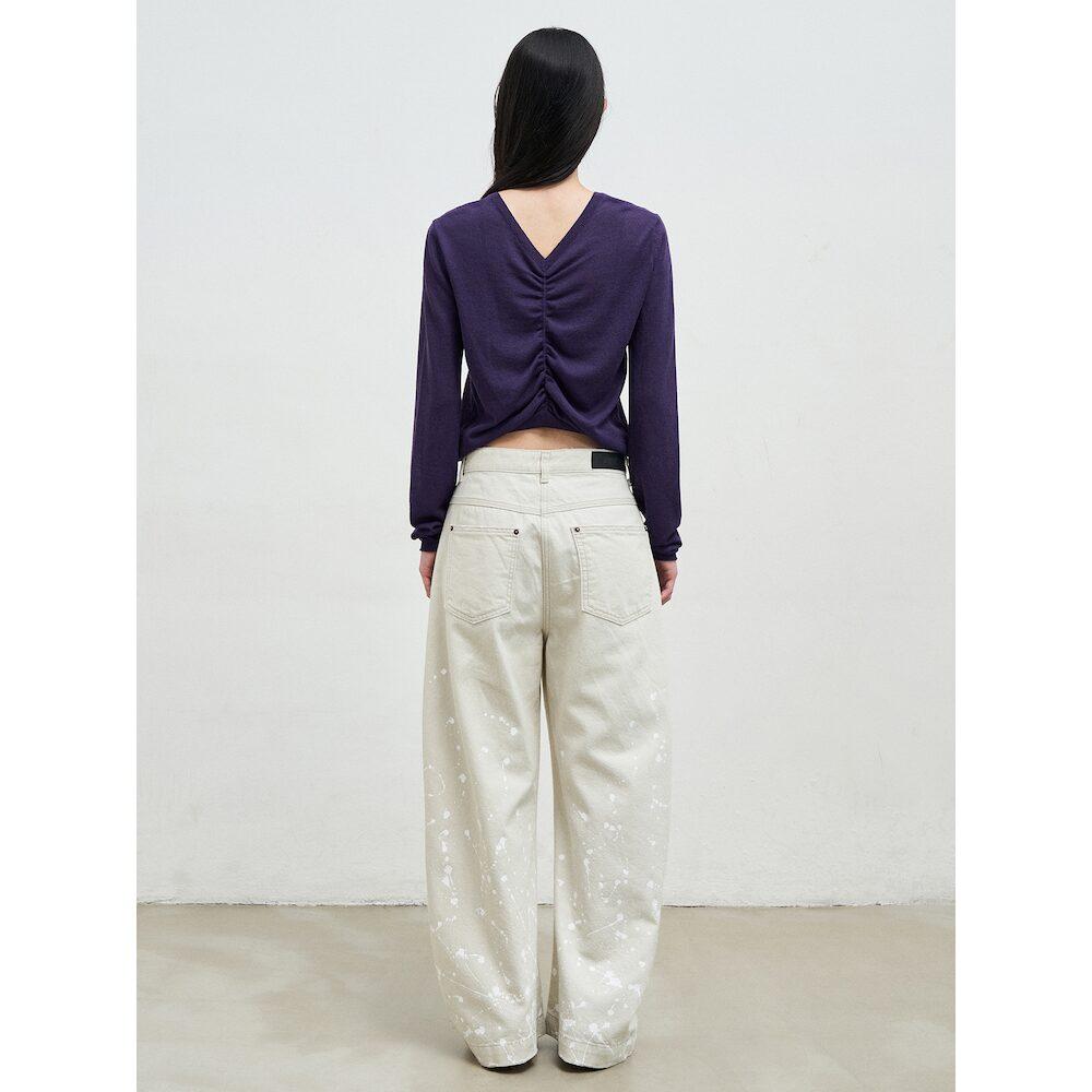 Anggae Back Rushed Pullover Violet