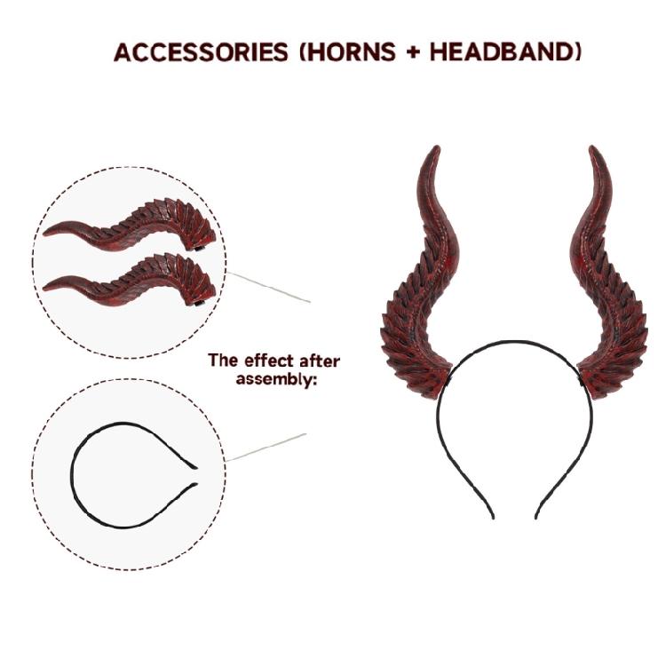 Gothic Style Adjustable Devil Horn Headbands Elegant Hair Accessory For Women Men Parties Weddings