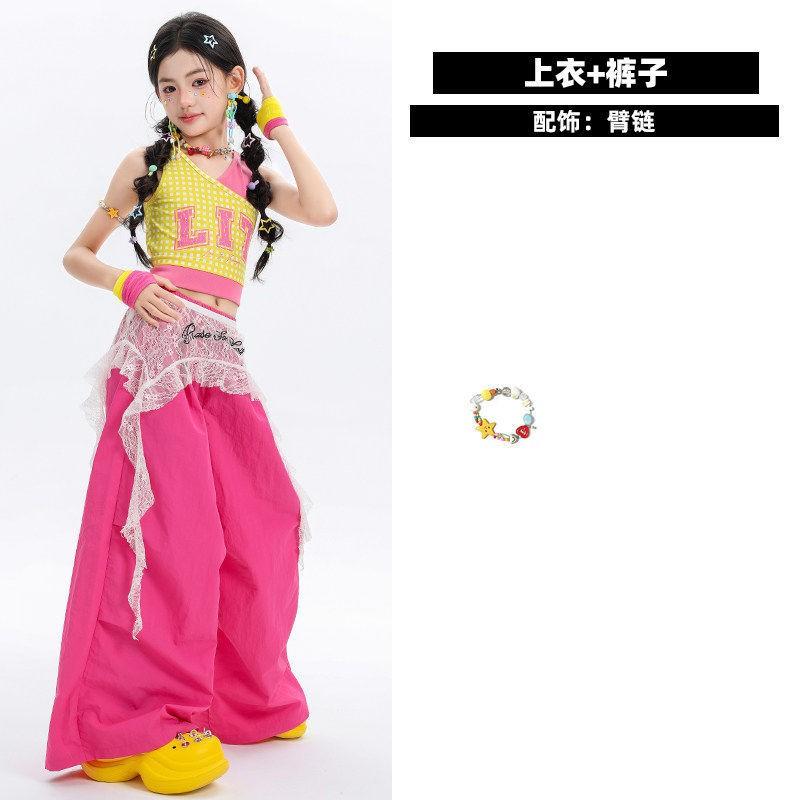 Girls Jazz Dance Costume Kids Performance Outfit Trendy Streetwear Style