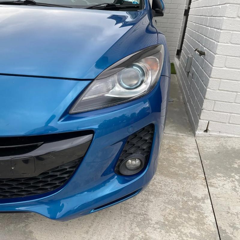 Carbon Fiber Car Headlight Cover Eyebrows For Mazda 3 2010 - 2013 Fiber Glass Matt Black Primer Front Lamp Eyelids 2Pcs