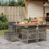 VidaXL Garden Dining Set 9 Pcs Grey Cushions Wicker, Outdoor Dining Set, Dining Furniture of 3210782