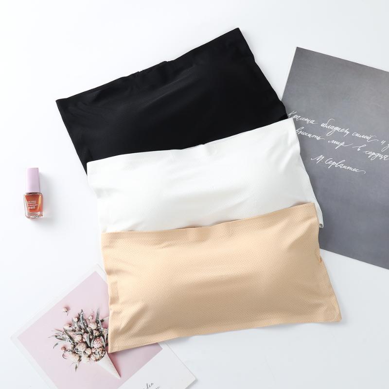 Summer Ice Silk Breathable Vest Seamless One-line Tube Top Buttoned Underwear Bottoming Chest Wrap Bra