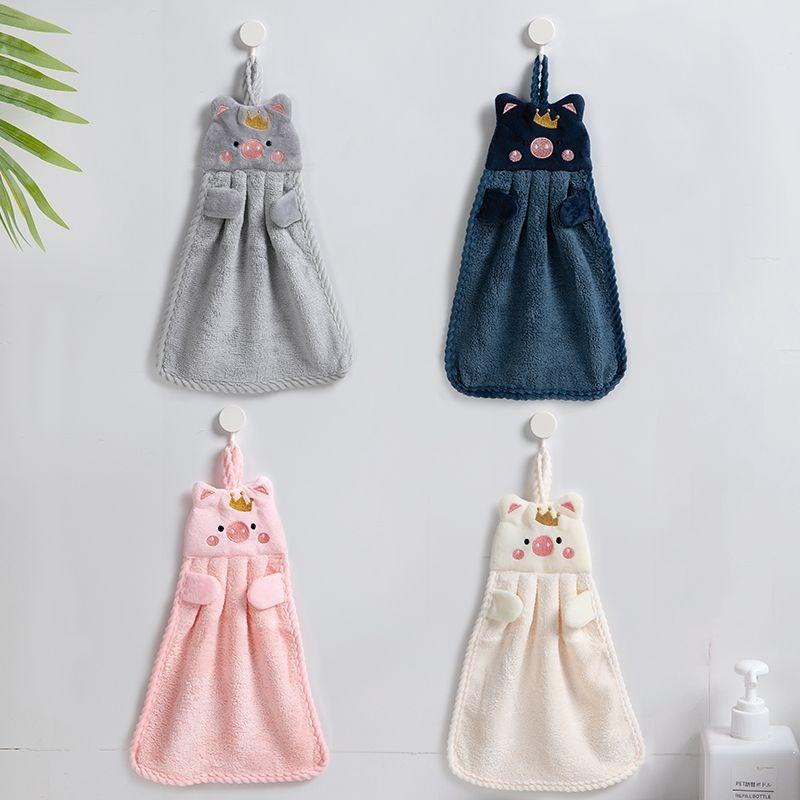 1/2/4ks Prasátko Ručník Domácí Roztomilý Absorpční Kuchyňská Líná Utěrka Dětská Houbička na Mytí Rukou a Nádobí Ručníky