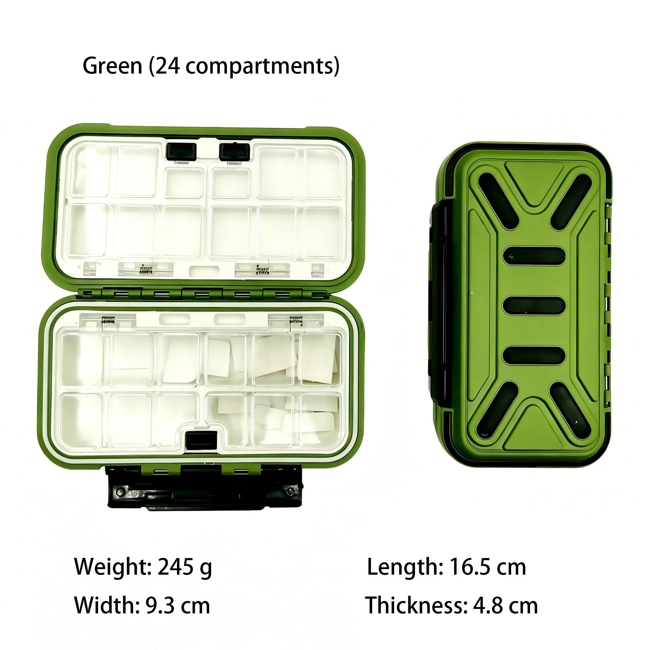 

Waterproof Fishing Tackle Box Double-Sided Lure Bait Organizer Adjustable Dividers Portable Storage Case for Hooks Sinkers Beads Freshwater Saltwater зелений