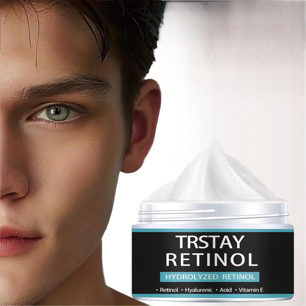 TRSTAY Gesichtscreme für Männer strafft die Augenhaut, glättet feine Linien um die Augen, reduziert Tränensäcke und entfernt Augenringe