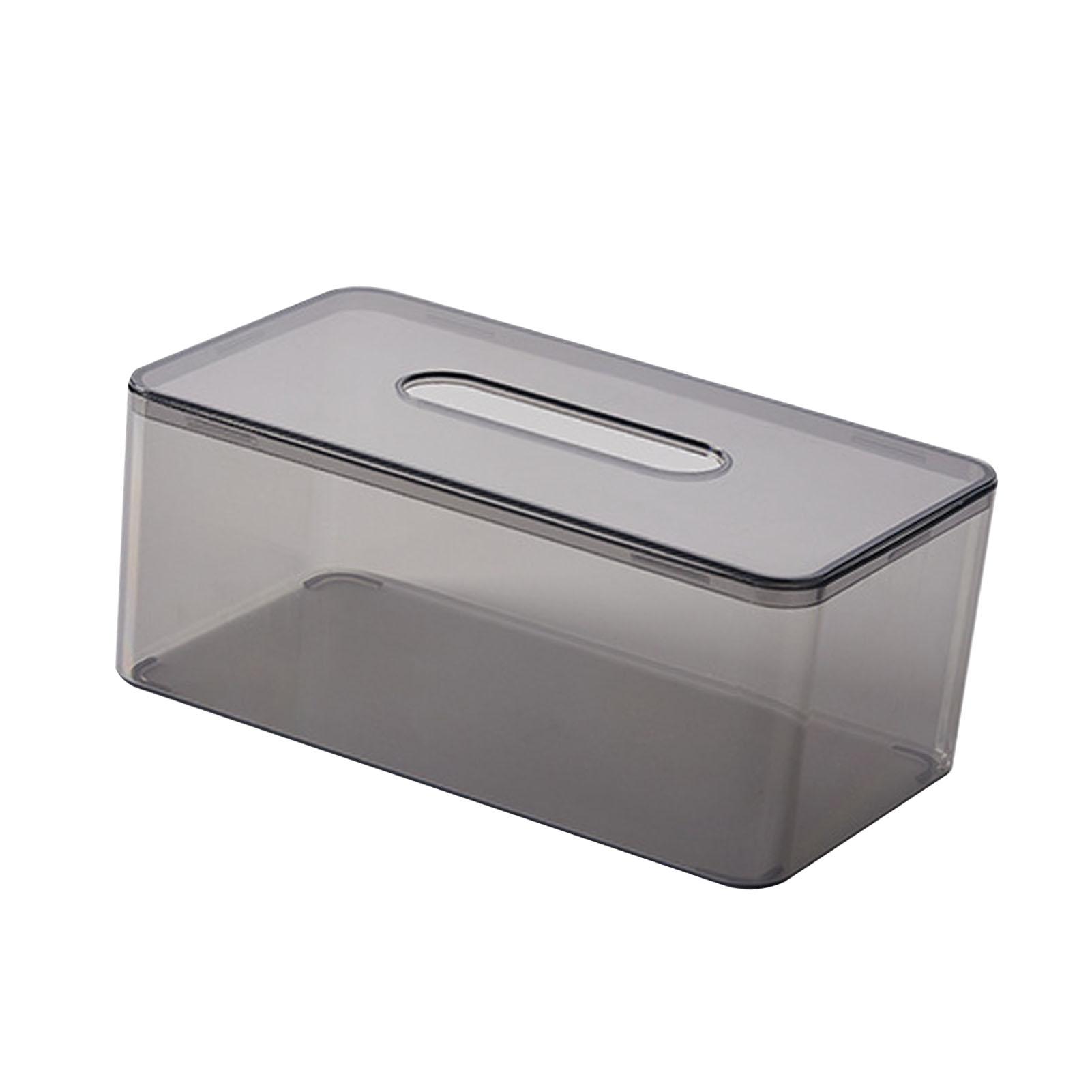 Boîte Distributeur de Mouchoirs Transparente, Distributeur de Mouchoirs Faciaux en Plastique Élégant avec Design Transparent pour Table d'Appoint Salon Hôtel Restaurant