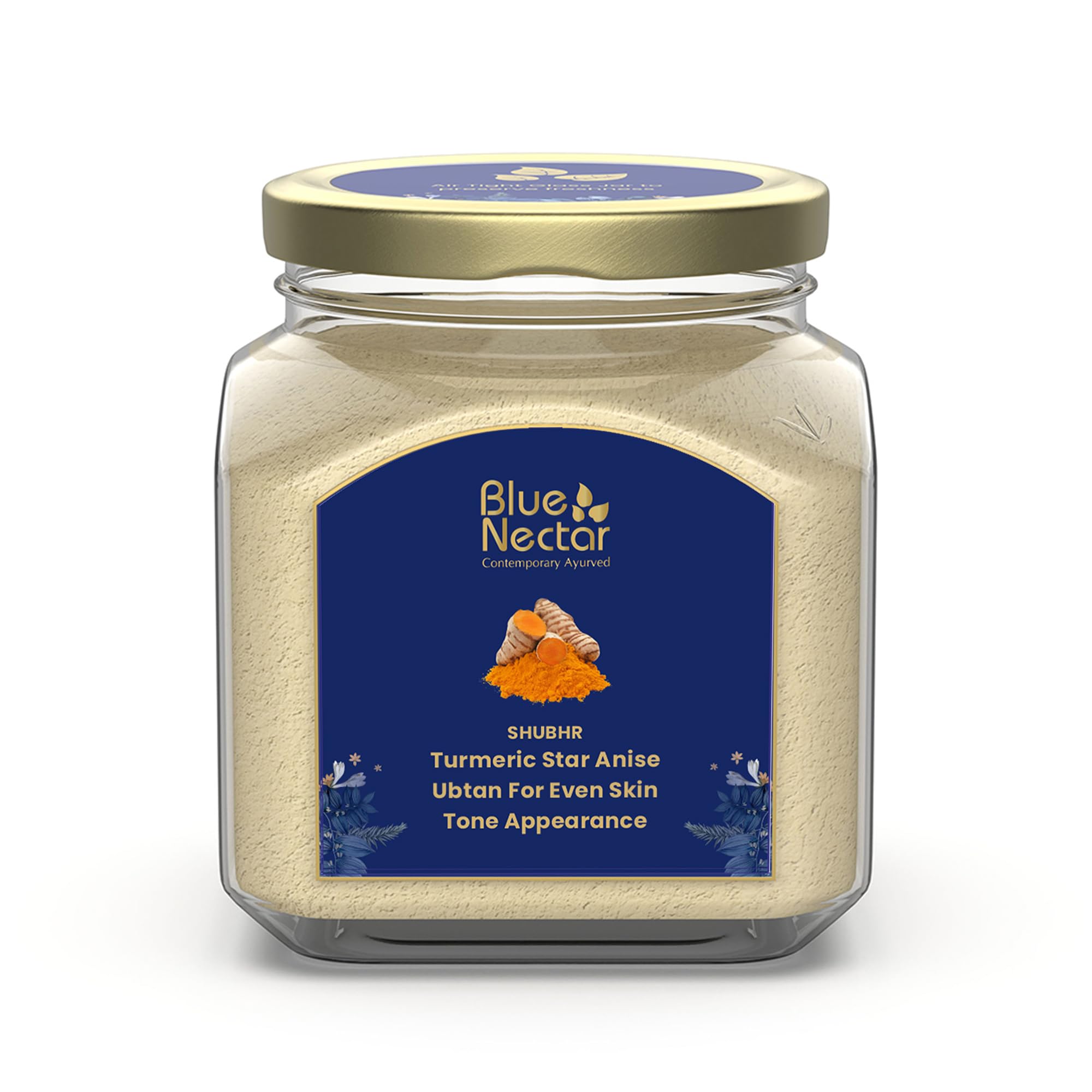 Blue Nectar Turmeric Ubtan Face Pack Powder | Tan Removal Face Pack for Glowing Skin for Women & Men | Multani Mitti with Ayurvedic Herbs for Skin