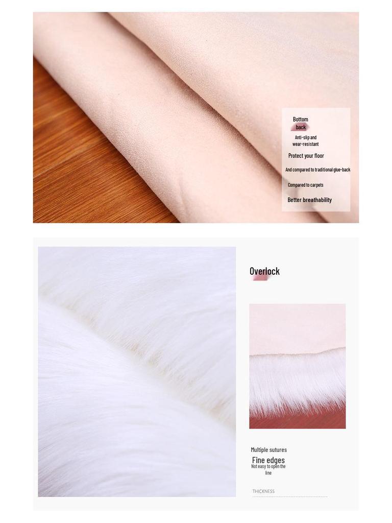 Imitation Australian Wool Plush Carpet Sofa Cushion & Bay Window Mat