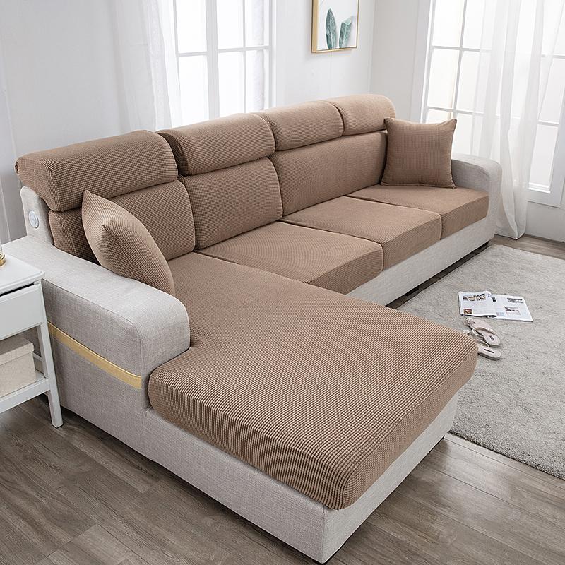 

1 шт. однотонный жаккардовый чехол для сиденья дивана, флисовый эластичный чехол для дивана для гостиной, чехол для стула, защитная пленка для мебели 1PC Size 1 верблюд