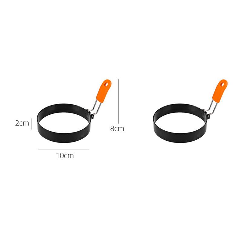 Non-Stick Stainless Steel Fried Egg Ring with Silicone Handle Scrambled Eggs Shaper Mold for Perfect Fried Eggs JDGJ009