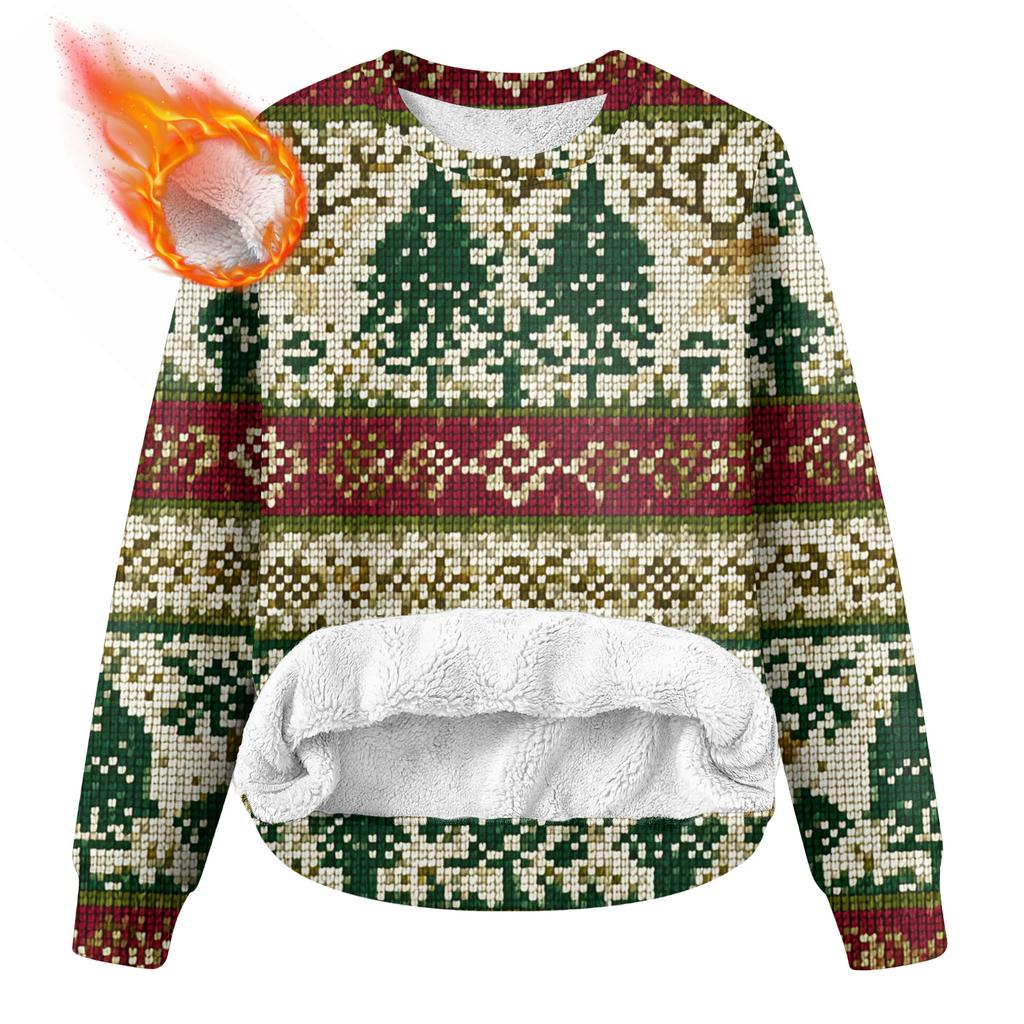 Men's Round Neck Fleece-Lined Thick Warm Sweatshirt