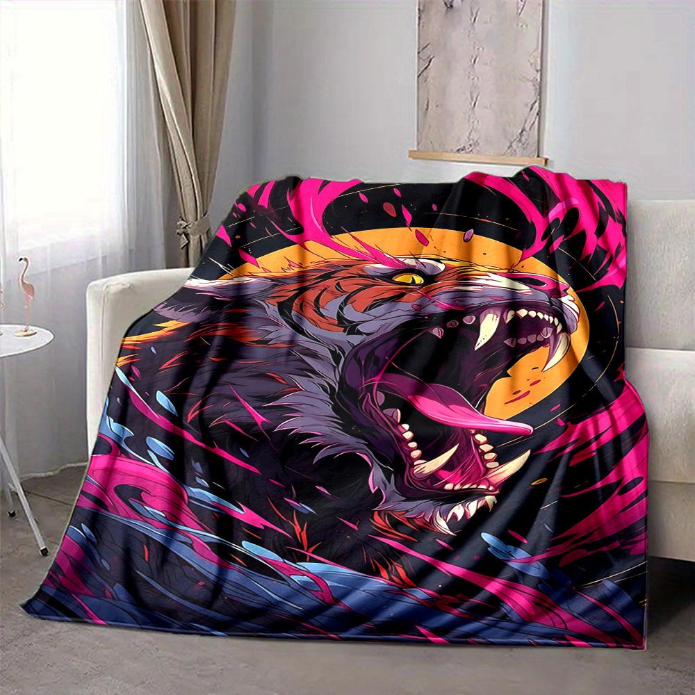 1pc Tiger Roar Blanket - Perfect Gift for Birthdays, Christmas & Halloween- Soft, Warm & Versatile yy250909083