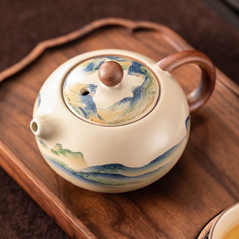 New Ru Kiln Gongfu Tea Pot - Xishi Ceramic Teapot for Brewing