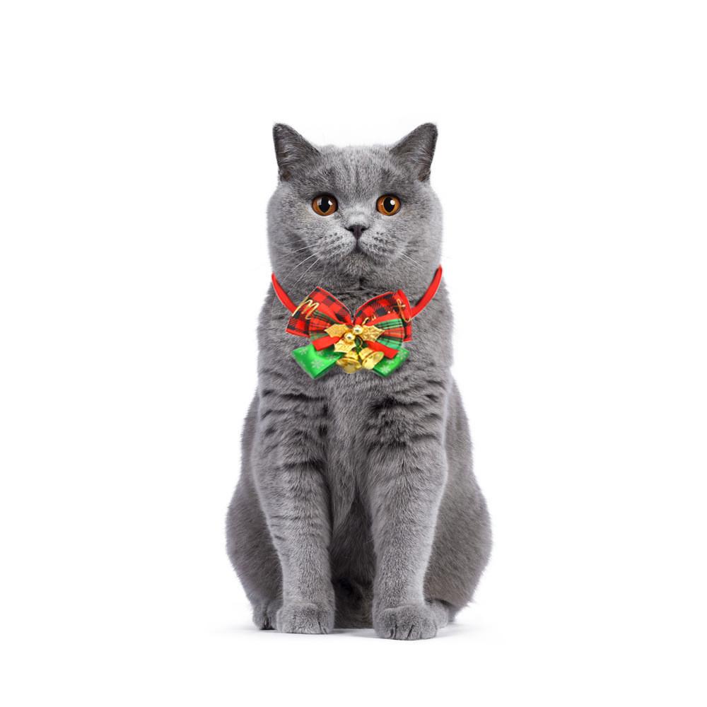 Elegant Pet Christmas Bowtie For Cats And Dogs In Colorful Polyester For Festive Fun
