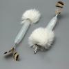 2 Pieces Bite Resistant Cat Teaser Stick Replacement Head Polyester with Sound Interactive Cat Toys Mermaid Shape