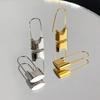 Real 925 Silver 18K Gold Trendy Lock Stud Earrings for Women Korean Version Fine Jewelry Minimalist Accessories Gift
