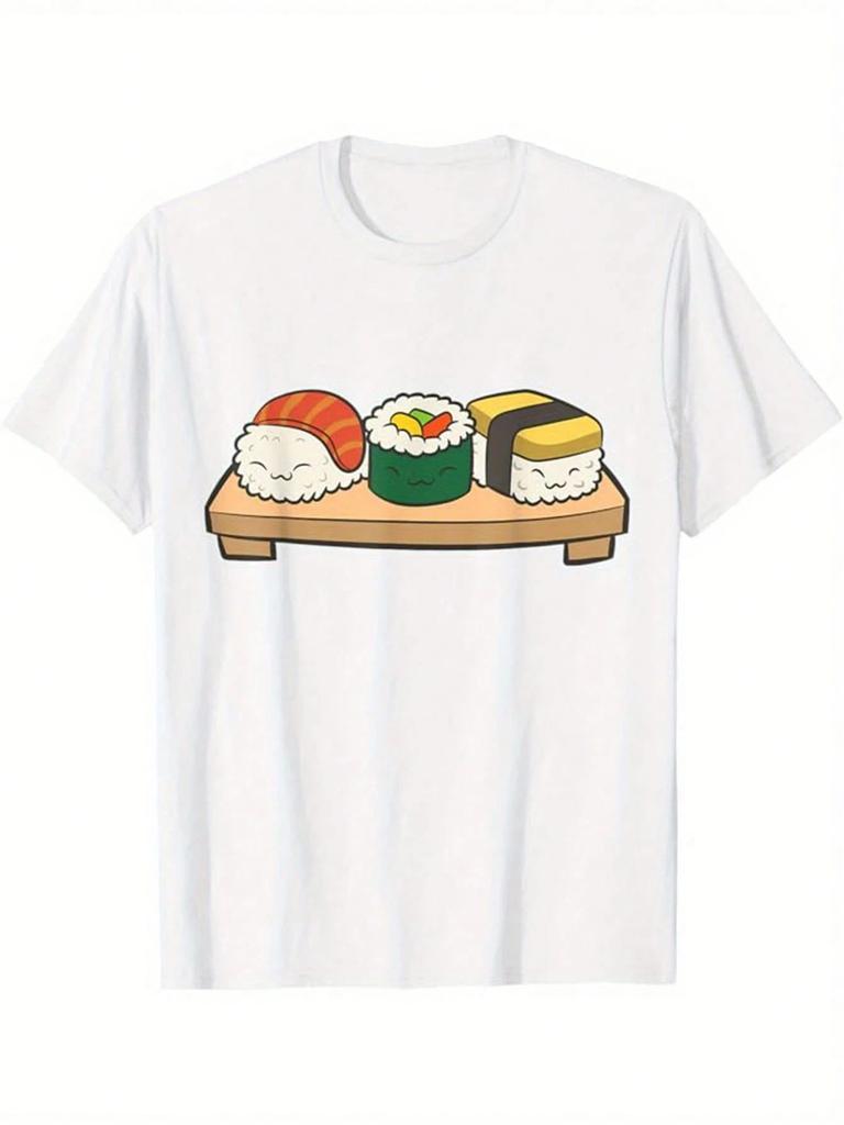 Funny Sushi Weightlifting Graphic Tee Unisex Unisex Cotton Crew Neck Workout TShirt