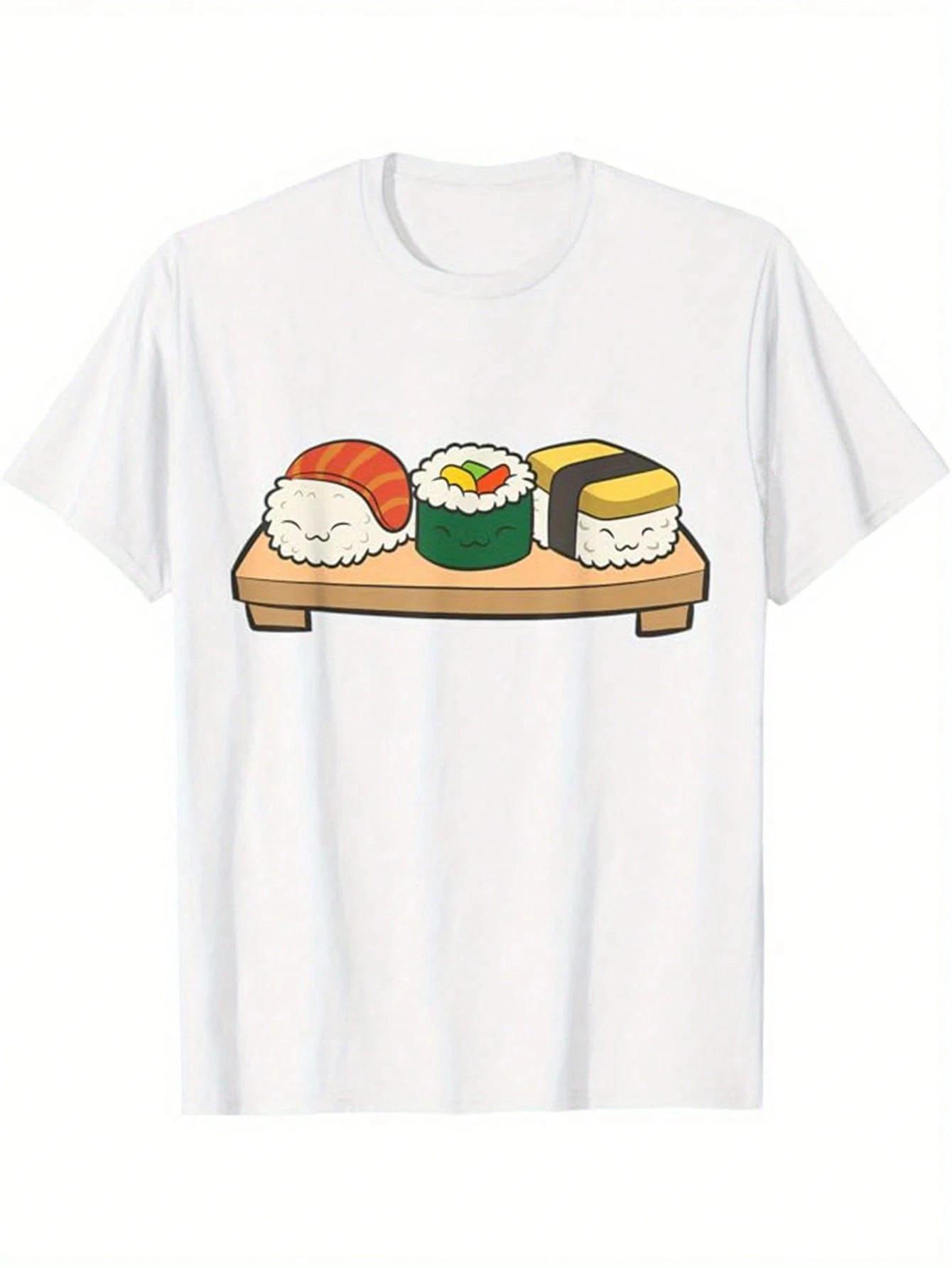 Funny Sushi Weightlifting Graphic Tee Unisex Unisex Cotton Crew Neck Workout TShirt S