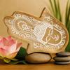 Long Hamsa Hand Tray, Buddha Whitewash 30x20.5x2.5cm